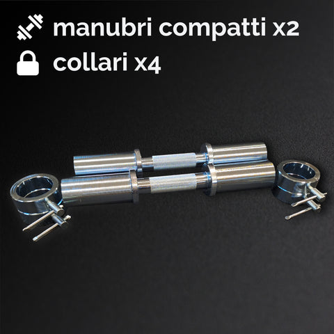 Coppia di manubri palestra olimpici caricabili compatti 50 mm | COMPACT OLYMPIC DUMBBELL HANDLES