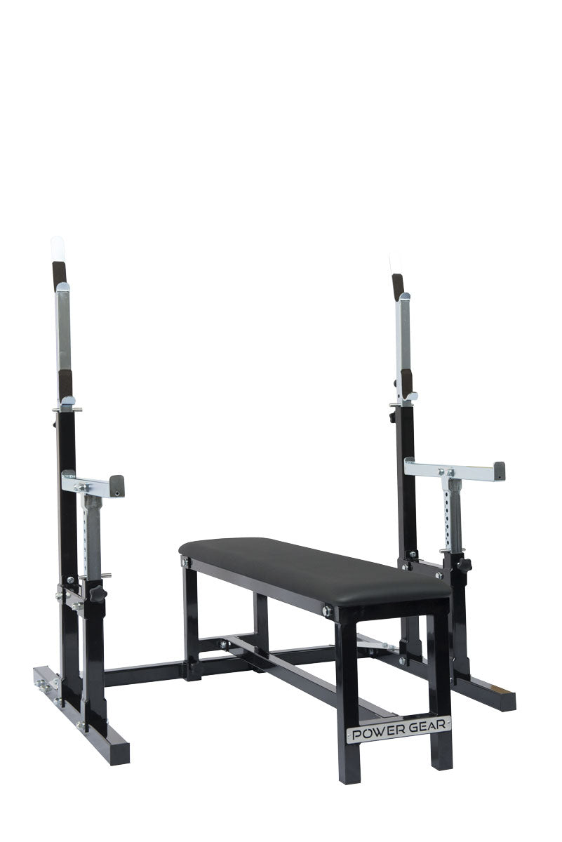 half rack con panca piana